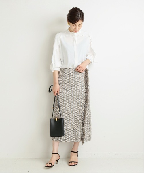 VERMEIL par iena - 新品・タグ付き　ジョーゼットフリルバンドカラーブラウス VERMEIL par iena（ヴェルメイユパーイエナ）の「ジョーゼット