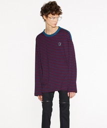 SHAREEF | W FACE BORDER L/S PULL OVER(Tシャツ/カットソー)