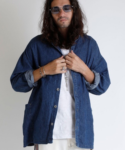 EGO TRIPPING（エゴトリッピング）の「ms4488-50CZECH ARMY OVERSHIRTS indigo used シャツ（シャツ/ブラウス・メンズ・インディゴブルー・46/48）」の2枚目の写真