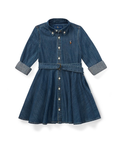 ベルテッド Ralph ワンピース ドレス コットン Ralph Childrenswear ポロラルフローレンチャイルドウェア のファッション Polo Polo デニム Lauren シャツドレス ワンピース