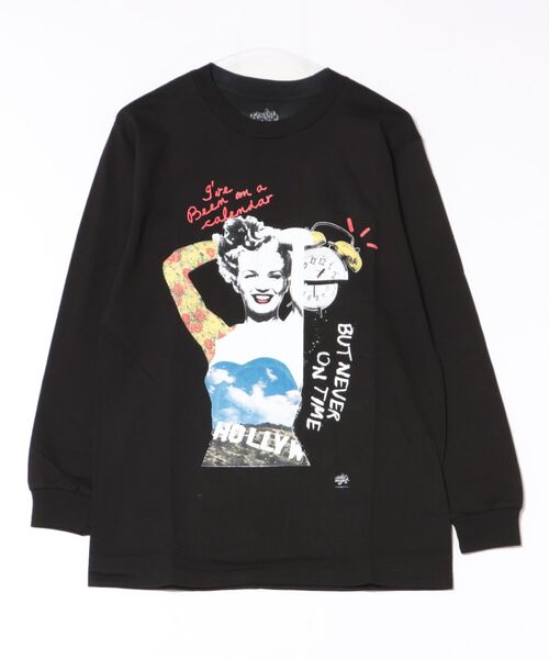 PARKS TOKYO SELECT(パークストウキョウセレクト)の「【Radio Days/ラジオ・デイズ】(UN)MARILYN MONROE LS TEE(Tシャツ/カットソー・メンズ・ホワイト/ブラック・X-LARGE/MEDIUM/LARGE)」の2枚目の写真