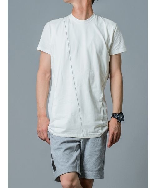 REGIEVO(レジエボ)の「【REGIEVO】シンプルな切り替えBIGシルエットTシャツ フロントポケット付き(Tシャツ/カットソー・メンズ・ホワイト/ブラック/グレー・XL/S/M/L)」の1枚目の写真