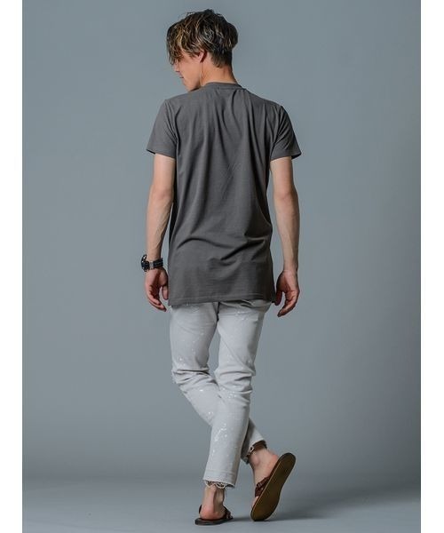 REGIEVO(レジエボ)の「【REGIEVO】シンプルな切り替えBIGシルエットTシャツ フロントポケット付き(Tシャツ/カットソー・メンズ・ホワイト/ブラック/グレー・XL/S/M/L)」の10枚目の写真