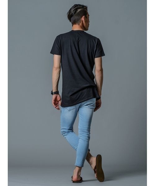 REGIEVO(レジエボ)の「【REGIEVO】シンプルな切り替えBIGシルエットTシャツ フロントポケット付き(Tシャツ/カットソー・メンズ・ホワイト/ブラック/グレー・XL/S/M/L)」の13枚目の写真