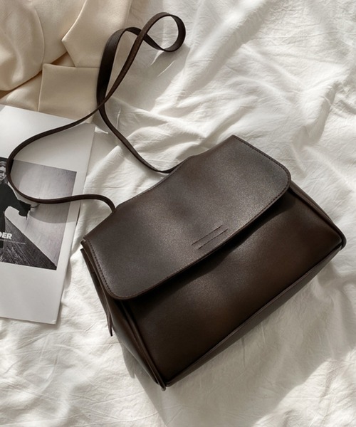 aimoha（アイモハ）の「シンプルショルダーバッグ（ショルダーバッグ・レディース・ブラウン/ベージュ/チョコ/ブラック/オフホワイト/ライトベージュ・FREE）」の11枚目の写真