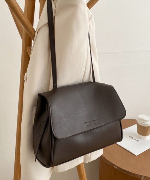 aimoha（アイモハ）の「シンプルショルダーバッグ（ショルダーバッグ・レディース・ブラウン/ベージュ/チョコ/ブラック/オフホワイト/ライトベージュ・FREE）」の12枚目の写真