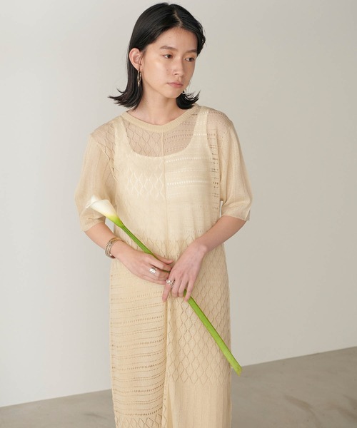 forksy.】パッチワークニットスリットワンピース forksy.│MONO-MART