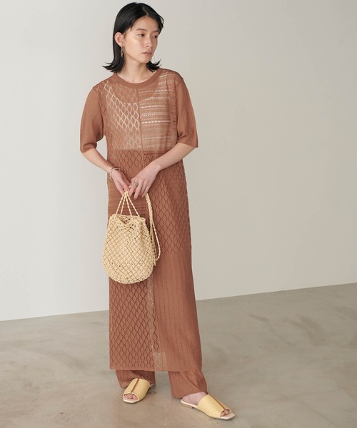 forksy.】パッチワークニットスリットワンピース forksy.│MONO-MART