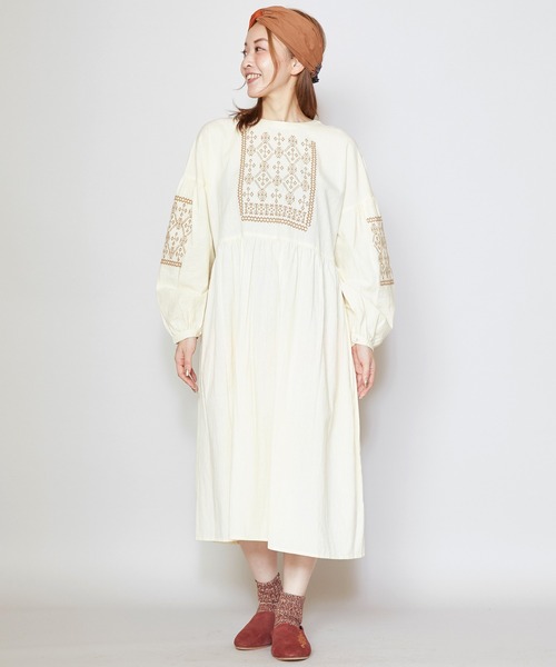 セール チャイハネ Yul クロスステッチワンピース ワンピース チャイハネ チャイハネ のファッション通販 Zozotown