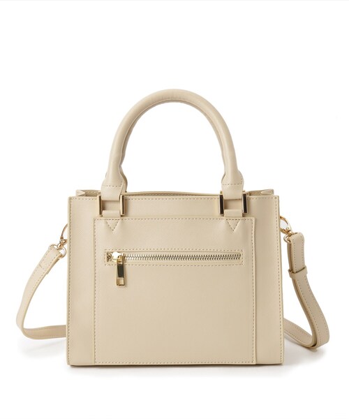 THE SHOP TK （ザ ショップ ティーケー ）の「◆【防汚】スクエア2wayバッグ（ハンドバッグ・レディース・ブラック/アイボリー・99）」の2枚目の写真