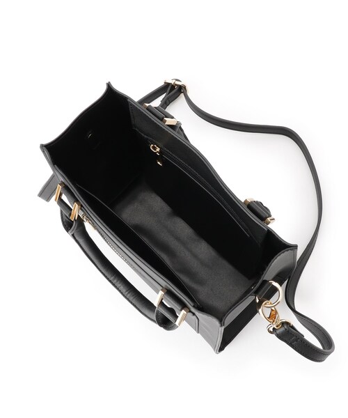 THE SHOP TK （ザ ショップ ティーケー ）の「◆【防汚】スクエア2wayバッグ（ハンドバッグ・レディース・ブラック/アイボリー・99）」の3枚目の写真