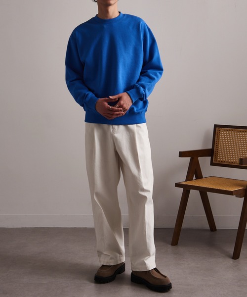 CROSS & STITCH(クロスステッチ)の「【Cross&Stitch】レギュラーウェイト クラシックプルオーバースウェットシャツ 10オンス 裏毛 裏パイル 無地 SW2210(スウェット・メンズ・ブラック/グレー/ホワイト/ネイビー/ブルー/オリーブ・L/XL/XXL/M)」の21枚目の写真