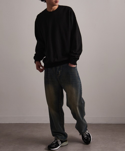 CROSS & STITCH(クロスステッチ)の「【Cross&Stitch】レギュラーウェイト クラシックプルオーバースウェットシャツ 10オンス 裏毛 裏パイル 無地 SW2210(スウェット・メンズ・ブラック/グレー/ホワイト/ネイビー/ブルー/オリーブ・L/XL/XXL/M)」の17枚目の写真