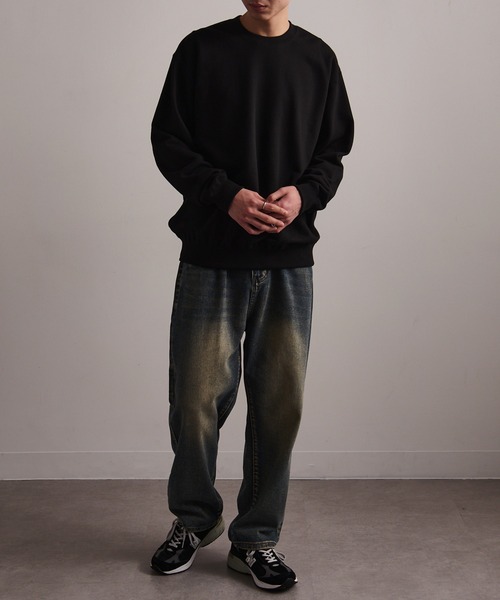 CROSS & STITCH(クロスステッチ)の「【Cross&Stitch】レギュラーウェイト クラシックプルオーバースウェットシャツ 10オンス 裏毛 裏パイル 無地 SW2210(スウェット・メンズ・ブラック/グレー/ホワイト/ネイビー/ブルー/オリーブ・L/XL/XXL/M)」の18枚目の写真