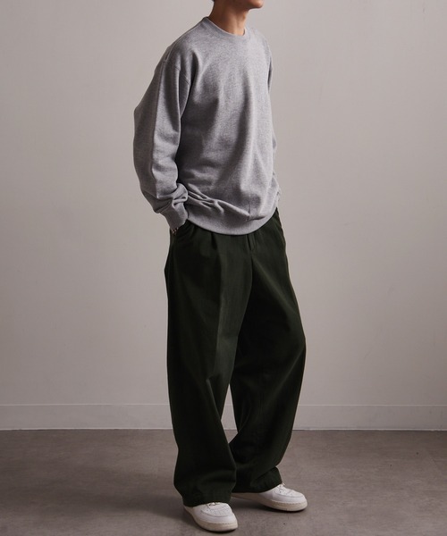 CROSS & STITCH(クロスステッチ)の「【Cross&Stitch】レギュラーウェイト クラシックプルオーバースウェットシャツ 10オンス 裏毛 裏パイル 無地 SW2210(スウェット・メンズ・ブラック/グレー/ホワイト/ネイビー/ブルー/オリーブ・L/XL/XXL/M)」の8枚目の写真