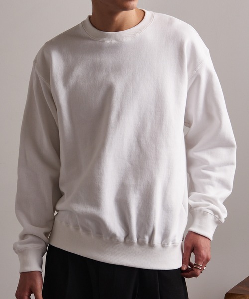 CROSS & STITCH(クロスステッチ)の「【Cross&Stitch】レギュラーウェイト クラシックプルオーバースウェットシャツ 10オンス 裏毛 裏パイル 無地 SW2210(スウェット・メンズ・ブラック/グレー/ホワイト/ネイビー/ブルー/オリーブ・L/XL/XXL/M)」の11枚目の写真