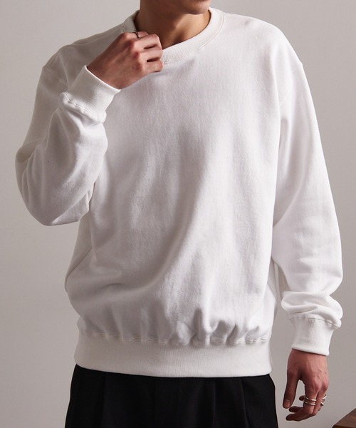 CROSS & STITCH(クロスステッチ)の「【Cross&Stitch】レギュラーウェイト クラシックプルオーバースウェットシャツ 10オンス 裏毛 裏パイル 無地 SW2210(スウェット・メンズ・ブラック/グレー/ホワイト/ネイビー/ブルー/オリーブ・L/XL/XXL/M)」の9枚目の写真