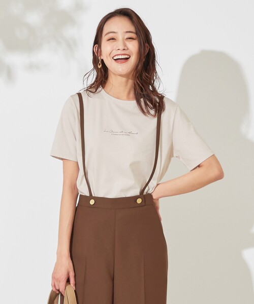 ANY SIS(エニィスィス)の「バックプリント Tシャツ(Tシャツ/カットソー・レディース・ホワイト系/ベージュ系/ライラック系・4)」の2枚目の写真