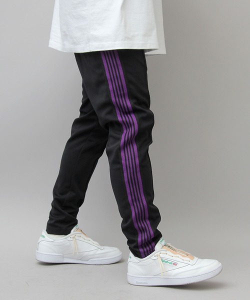 Satellite(サテライト)の「Satellite / サテライト / サイドライン トラックパンツ / ジャージ / ナロー スリム / ワイド ストレート / TRACK PANTS(その他パンツ・メンズ・ホワイト系その他/パープル系その他/ホワイト系その他2/パープル系その他2・M/L)」の4枚目の写真