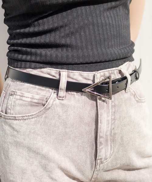 RASVOA(ラスボア)の「三角バックルベルト(ベルト・レディース・ブラック/ベージュ・FREE)」の7枚目の写真