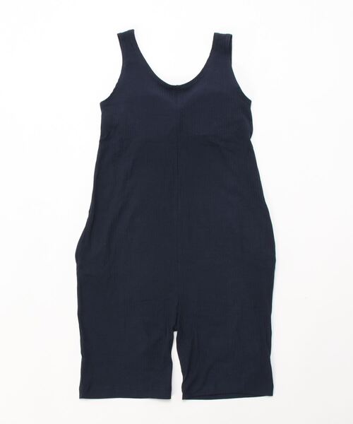 HANES（ヘインズ）の「【HANES/ヘインズ】ＵＮＤＩＥＳ　ＲＯＭＰＥＲＳＥ（ロンパース）　スリットポッケット付き　ＨＷ９－Ｔ３０２　カップ付き　リラックスウエア/ルームウエア（ルームウェア/パジャマ・レディース・エメラルド/ネイビー/ベージュ・FREE）」の4枚目の写真