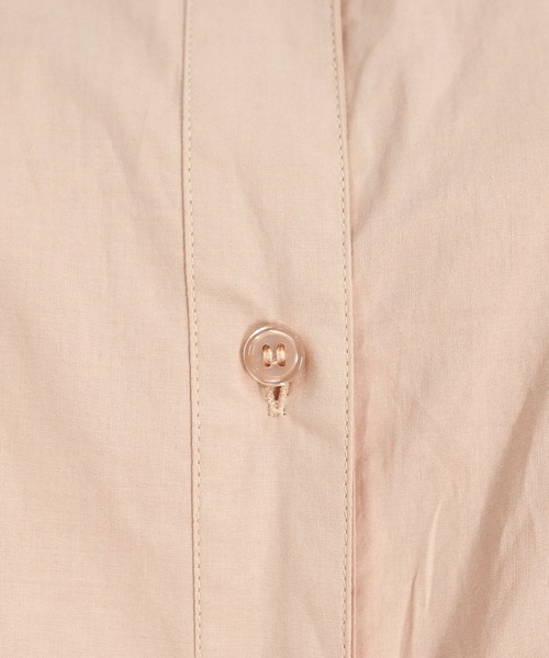 ANDJ(アンドジェイ)の「胸当て付きバンドカラーシャツワンピース(シャツワンピース・レディース・ピンク/グレイッシュベージュ/ホワイト・M)」の12枚目の写真