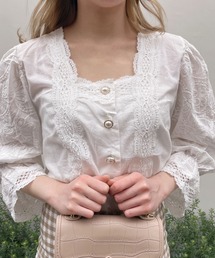 Crea titty&Co. PETIT（クレアティティーアンドコープチ）の「【Crea titty&Co.PETIT】パールボタンレースブラウス（シャツ/ブラウス）」
