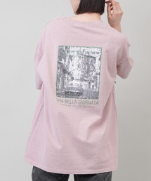 SPINNS | ゆったりシルエット ピグメント加工バックフォトTシャツ(Tシャツ/カットソー)