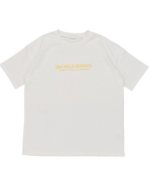 SPINNS（スピンズ）の「ゆったりシルエット ピグメント加工バックフォトTシャツ（Tシャツ/カットソー・レディース・オフホワイト/ピンク/スミクロ・ONESIZE）」の17枚目の写真