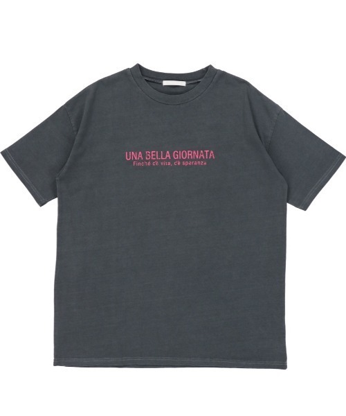 SPINNS（スピンズ）の「ゆったりシルエット ピグメント加工バックフォトTシャツ（Tシャツ/カットソー・レディース・オフホワイト/ピンク/スミクロ・ONESIZE）」の19枚目の写真