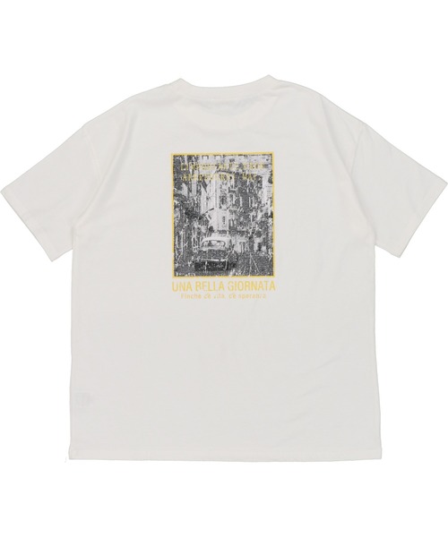 SPINNS（スピンズ）の「ゆったりシルエット ピグメント加工バックフォトTシャツ（Tシャツ/カットソー・レディース・オフホワイト/ピンク/スミクロ・ONESIZE）」の18枚目の写真