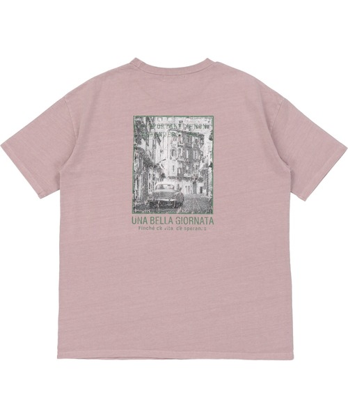 SPINNS（スピンズ）の「ゆったりシルエット ピグメント加工バックフォトTシャツ（Tシャツ/カットソー・レディース・オフホワイト/ピンク/スミクロ・ONESIZE）」の22枚目の写真