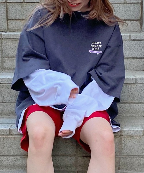 WEGO（ウィゴー）の「WEGO/ボーイズロゴビッグシルエット半袖Tシャツ（Tシャツ/カットソー・メンズ・ホワイト/ダークグリーン/イエロー/ブルー/ベージュ系その他/スミクロ/グリーン系その他・MEDIUM/LARGE）」の22枚目の写真