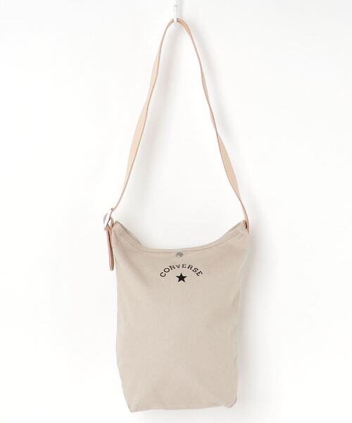 CONVERSE（コンバース）の「CONVERSE/CANVAS LEATHER SHOULBAG 14478300（ショルダーバッグ・メンズ・ブラック/ベージュ/ネイビー/グレー/オフホワイト・ONESIZE）」の3枚目の写真