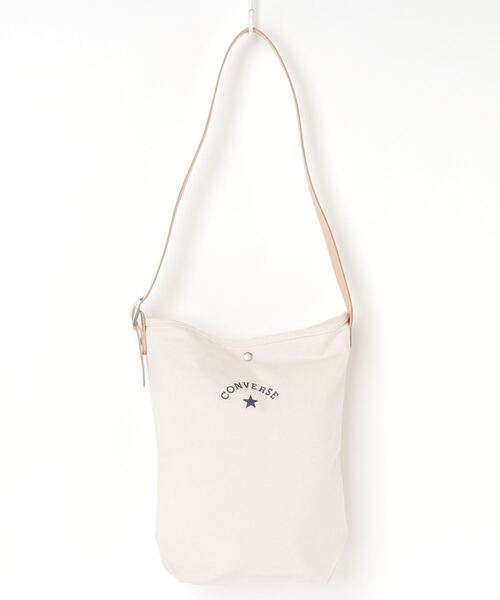 CONVERSE（コンバース）の「CONVERSE/CANVAS LEATHER SHOULBAG 14478300（ショルダーバッグ・メンズ・ブラック/ベージュ/ネイビー/グレー/オフホワイト・ONESIZE）」の11枚目の写真