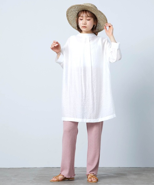 mikke(ミッケ)の「2WAYチョーカー風 バルーンスリーブ オーバーサイズブラウス(シャツ/ブラウス・レディース・ブラック/オフホワイト/グリーン・FREE)」の12枚目の写真