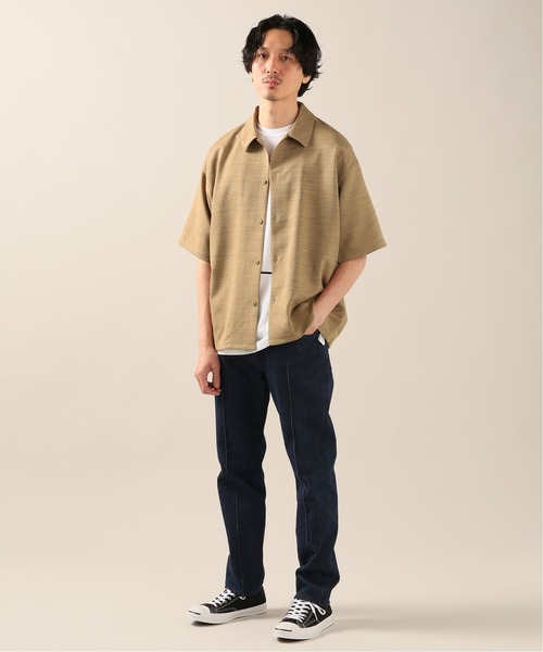 JOURNAL STANDARD relume(ジャーナルスタンダード レリューム)の「TEC PANAMA ショートスリーブシャツ(シャツ/ブラウス・メンズ・ブラック/ベージュ/アイボリー・MEDIUM/LARGE)」の4枚目の写真