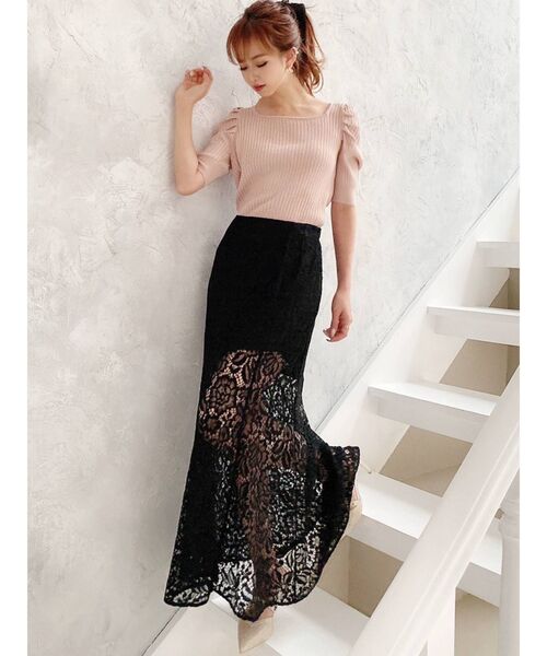 RESEXXY（リゼクシー）の「バックオープンニットトップス（ニット/セーター・レディース・ブラック/ピンク/グリーン/ベージュ・FREE）」の10枚目の写真