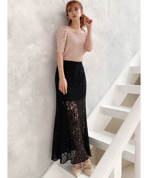 RESEXXY（リゼクシー）の「バックオープンニットトップス（ニット/セーター・レディース・ブラック/ピンク/グリーン/ベージュ・FREE）」の8枚目の写真