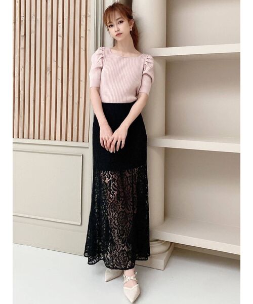 RESEXXY（リゼクシー）の「バックオープンニットトップス（ニット/セーター・レディース・ブラック/ピンク/グリーン/ベージュ・FREE）」の12枚目の写真