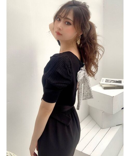 RESEXXY（リゼクシー）の「バックオープンニットトップス（ニット/セーター・レディース・ブラック/ピンク/グリーン/ベージュ・FREE）」の14枚目の写真