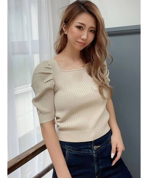 RESEXXY（リゼクシー）の「バックオープンニットトップス（ニット/セーター・レディース・ブラック/ピンク/グリーン/ベージュ・FREE）」の17枚目の写真