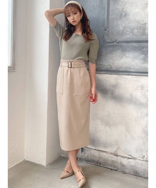 RESEXXY（リゼクシー）の「バックオープンニットトップス（ニット/セーター・レディース・ブラック/ピンク/グリーン/ベージュ・FREE）」の21枚目の写真