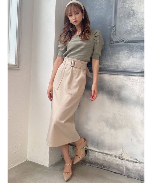 RESEXXY（リゼクシー）の「バックオープンニットトップス（ニット/セーター・レディース・ブラック/ピンク/グリーン/ベージュ・FREE）」の22枚目の写真