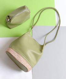 OSYAREVO（オシャレボ）の「異素材MIX レザー ショルダーバッグ（ハンドバッグ）」