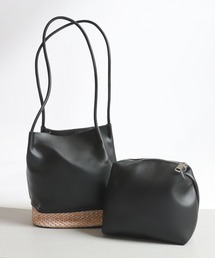 OSYAREVO（オシャレボ）の「異素材MIX レザー ショルダーバッグ（ハンドバッグ）」