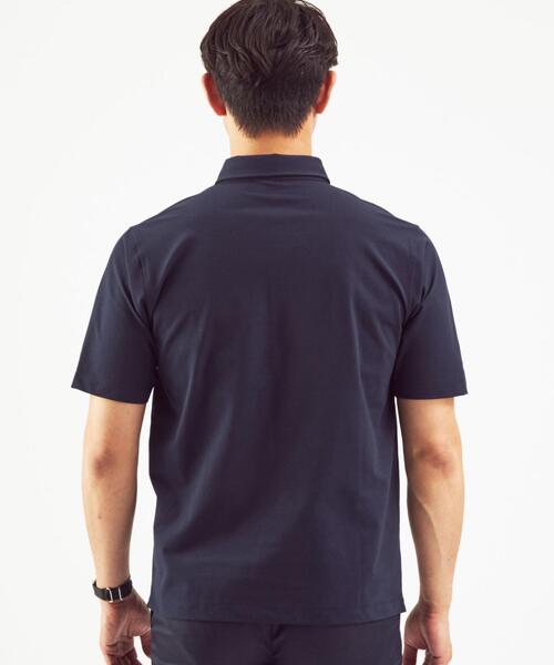 WORK TRIP OUTFITS GREEN LABEL RELAXING（ワークトリップアウトフィッツグリーンレーベル リラクシング）の「＜ 機能 / ストレッチ ＞ WTO ポロシャツ ＆ Tシャツ ＆ ポーチ 3点セット（ポロシャツ・メンズ・ホワイト/ブラック/ネイビー・MEDIUM/LARGE/SMALL/X-LARGE）」の7枚目の写真