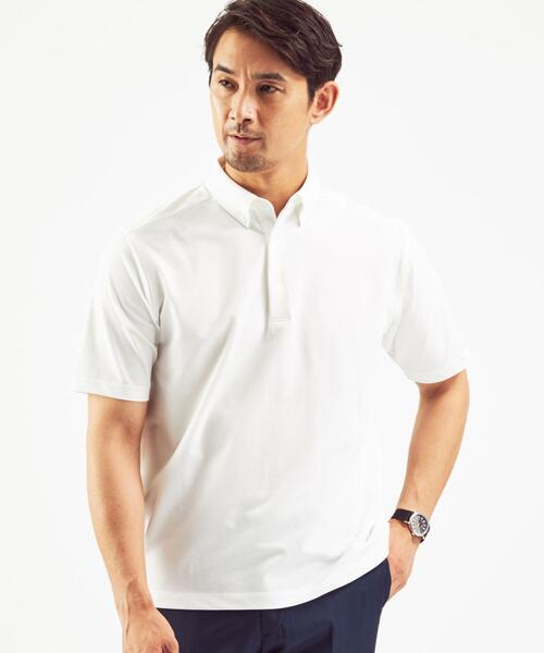 WORK TRIP OUTFITS GREEN LABEL RELAXING（ワークトリップアウトフィッツグリーンレーベル リラクシング）の「＜ 機能 / ストレッチ ＞ WTO ポロシャツ ＆ Tシャツ ＆ ポーチ 3点セット（ポロシャツ・メンズ・ホワイト/ブラック/ネイビー・MEDIUM/LARGE/SMALL/X-LARGE）」の14枚目の写真