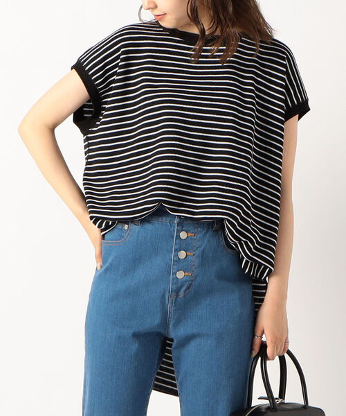 fredy repit（フレディレピ）の「ワッフルバックオープンフレンチTシャツ（Tシャツ/カットソー・レディース・ブルー系その他3/ブラック系その他3/ホワイト系その他4/グリーン系その他3・38）」の3枚目の写真