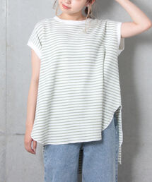 ワッフルバックオープンフレンチTシャツ